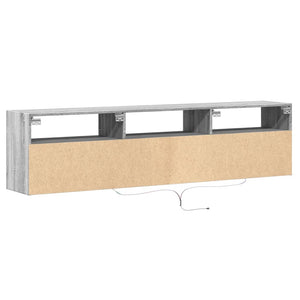 Έπιπλο Τοίχου Τηλεόρασης με LED Γκρι Sonoma 180x31x45 εκ.