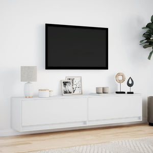 Έπιπλο Τοίχου Τηλεόρασης με LED Λευκό 180x31x38 εκ. - Pakobazaar