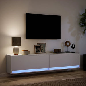 Έπιπλο Τοίχου Τηλεόρασης με LED Λευκό 180x31x38 εκ. - Pakobazaar
