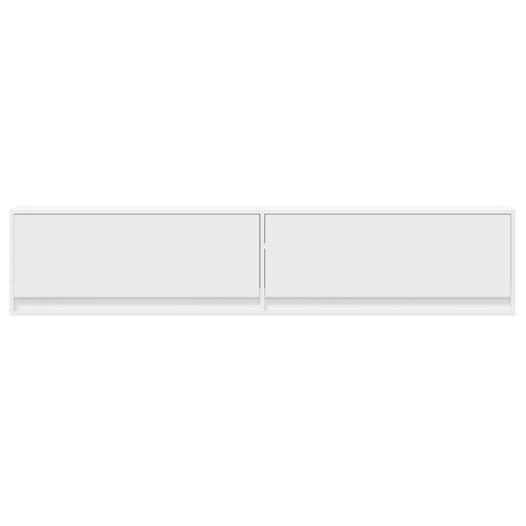 Έπιπλο Τοίχου Τηλεόρασης με LED Λευκό 180x31x38 εκ. - Pakobazaar