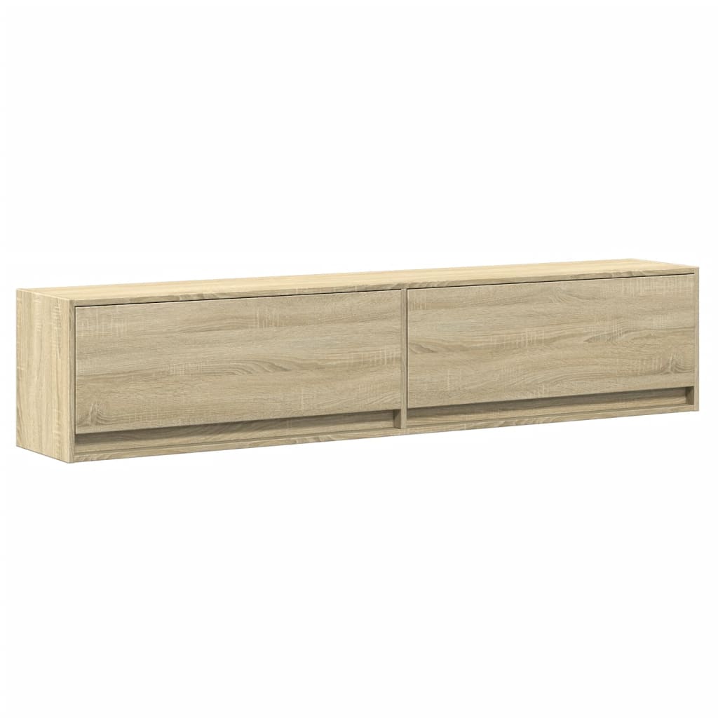 Έπιπλο Τοίχου Τηλεόρασης με LED Sonoma Δρυς 180x31x38 εκ.