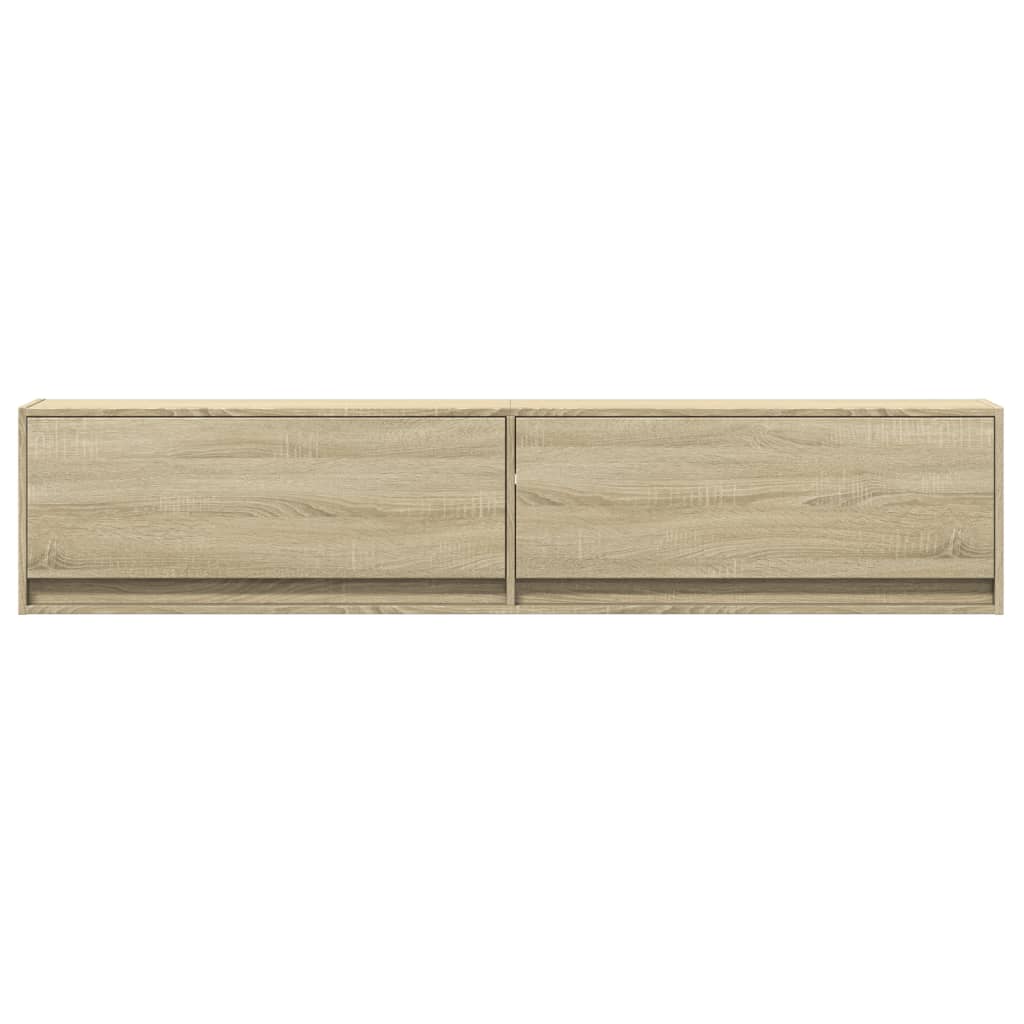 Έπιπλο Τοίχου Τηλεόρασης με LED Sonoma Δρυς 180x31x38 εκ.