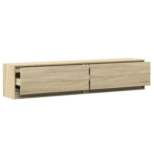 Έπιπλο Τοίχου Τηλεόρασης με LED Sonoma Δρυς 180x31x38 εκ.