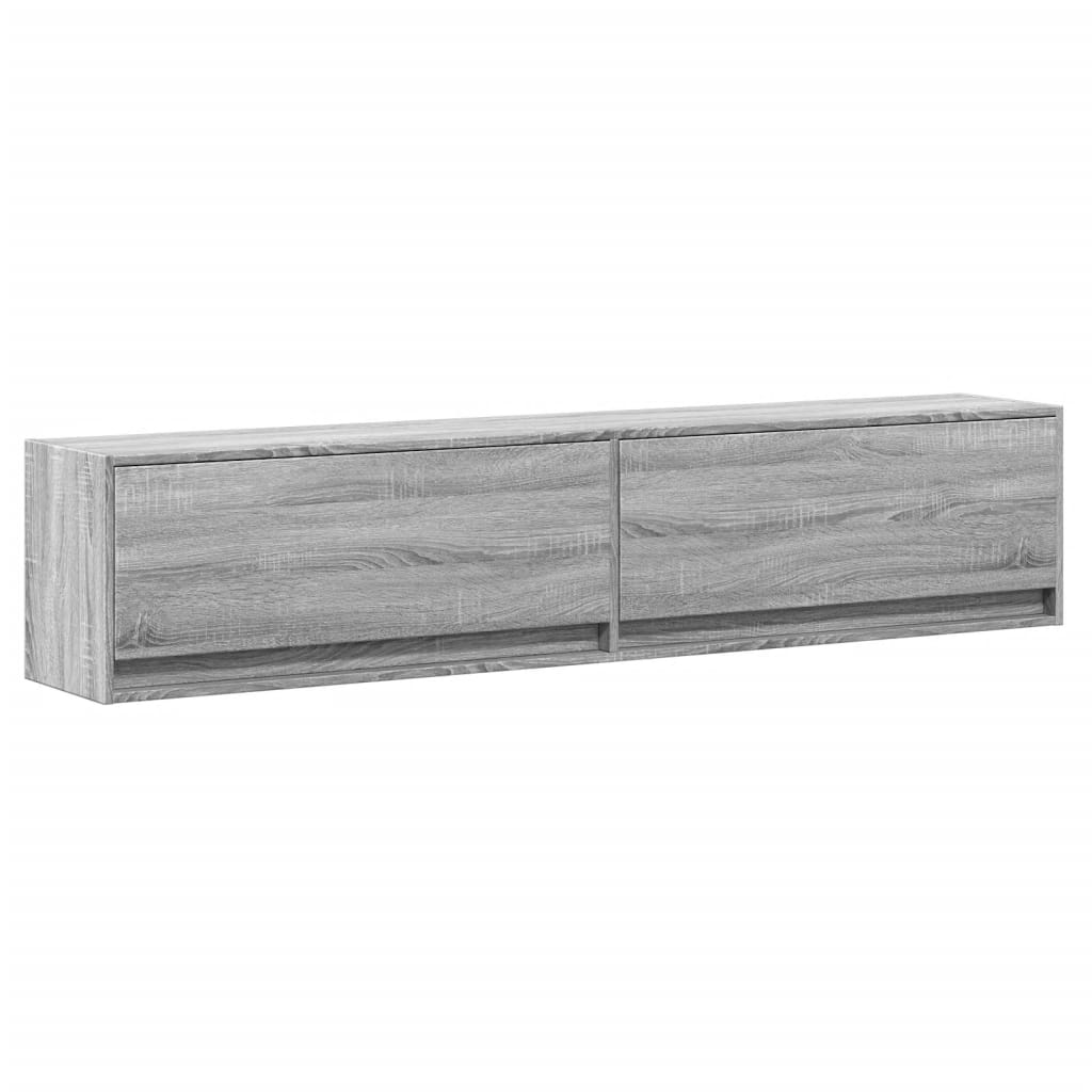 Έπιπλο Τοίχου Τηλεόρασης με LED Γκρι Sonoma 180x31x38 εκ.
