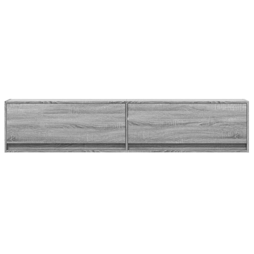Έπιπλο Τοίχου Τηλεόρασης με LED Γκρι Sonoma 180x31x38 εκ.