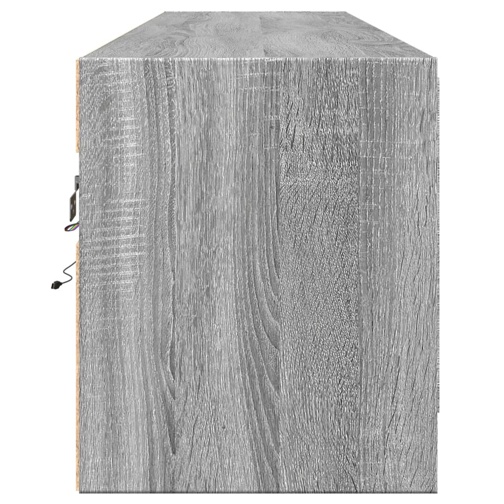Έπιπλο Τοίχου Τηλεόρασης με LED Γκρι Sonoma 180x31x38 εκ.