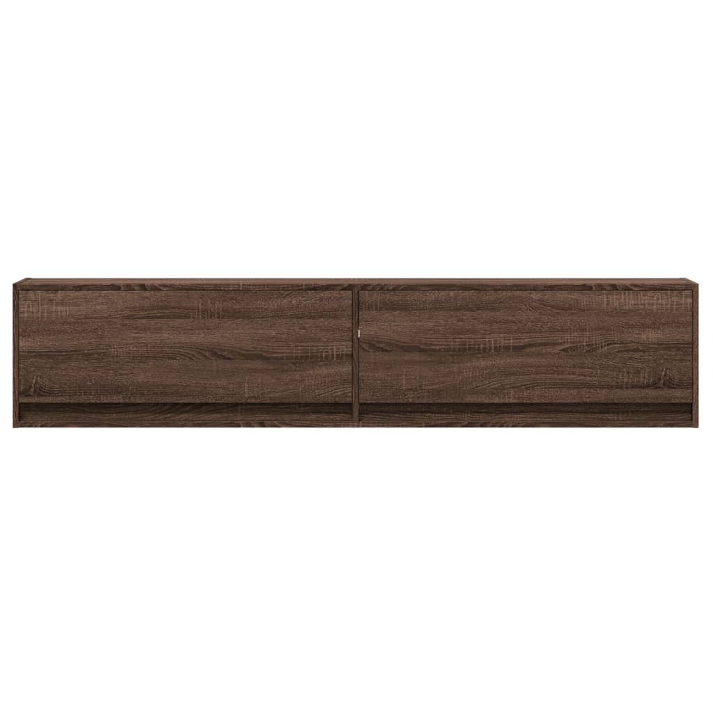 Έπιπλο Τοίχου Τηλεόρασης με LED Καφέ Δρυς 180x31x38 εκ.