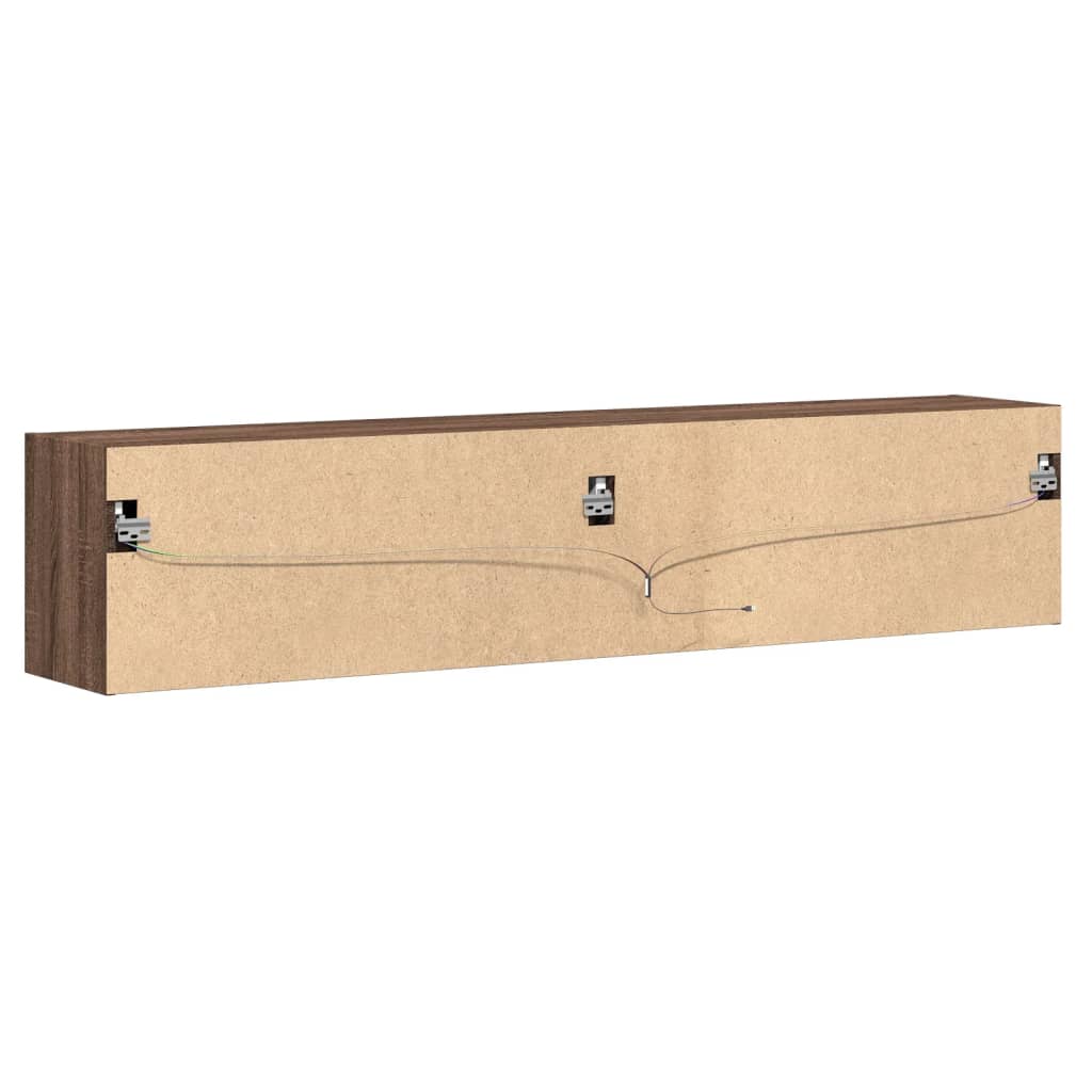 Έπιπλο Τοίχου Τηλεόρασης με LED Καφέ Δρυς 180x31x38 εκ.