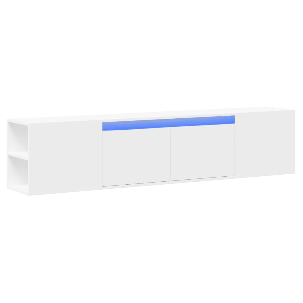 Έπιπλο Τοίχου Τηλεόρασης με LED Λευκό 180x31x39,5 εκ.