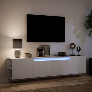 Έπιπλο Τοίχου Τηλεόρασης με LED Λευκό 180x31x39,5 εκ.