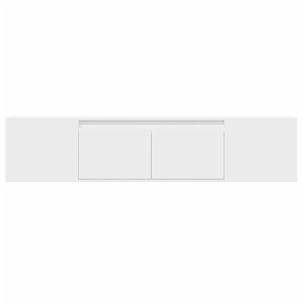 Έπιπλο Τοίχου Τηλεόρασης με LED Λευκό 180x31x39,5 εκ.