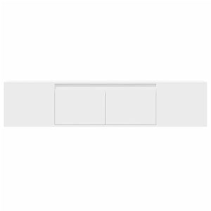 Έπιπλο Τοίχου Τηλεόρασης με LED Λευκό 180x31x39,5 εκ.