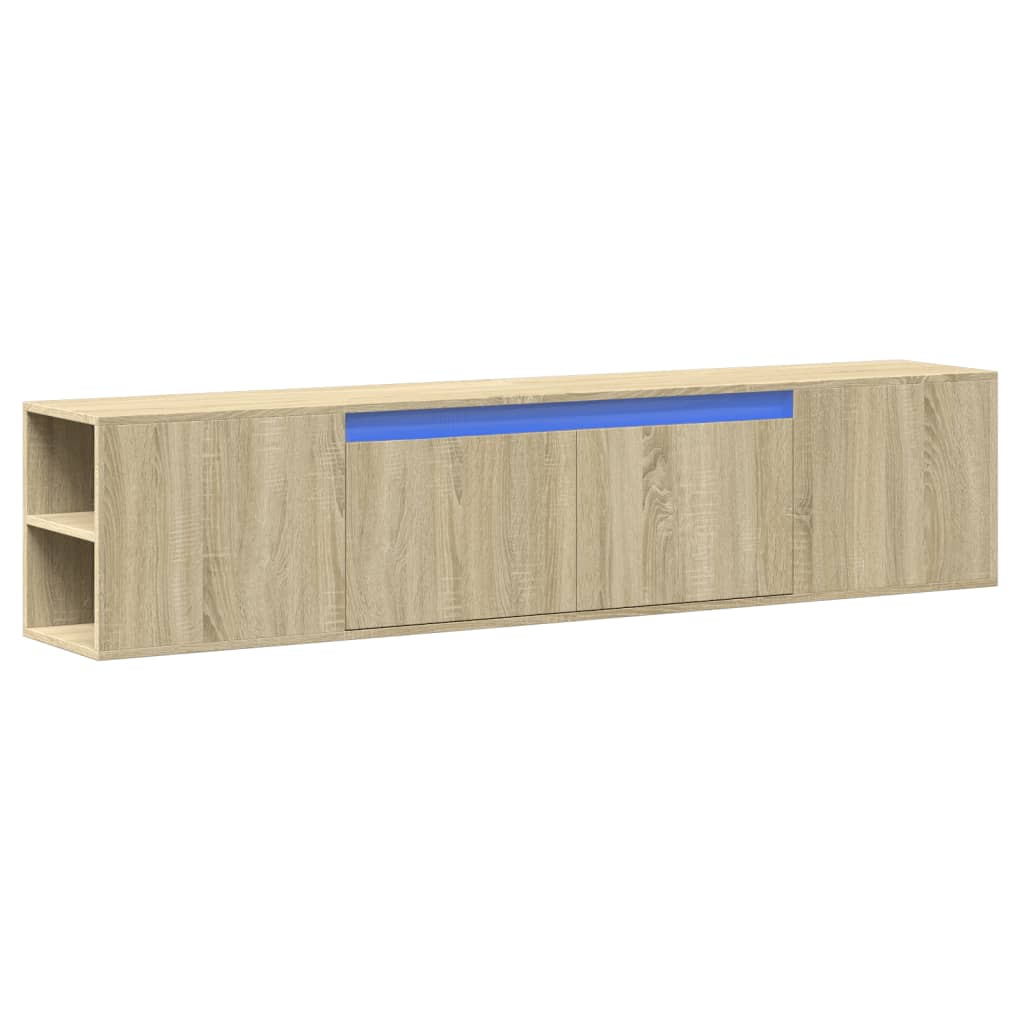 Έπιπλο Τοίχου Τηλεόρασης με LED Sonoma Δρυς 180x31x39,5 εκ.