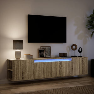 Έπιπλο Τοίχου Τηλεόρασης με LED Sonoma Δρυς 180x31x39,5 εκ.