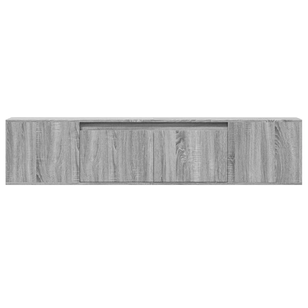 Έπιπλο Τοίχου Τηλεόρασης με LED Γκρι Sonoma 180x31x39,5 εκ.