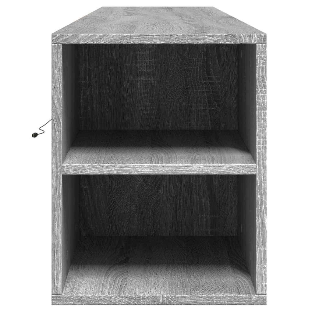 Έπιπλο Τοίχου Τηλεόρασης με LED Γκρι Sonoma 180x31x39,5 εκ.