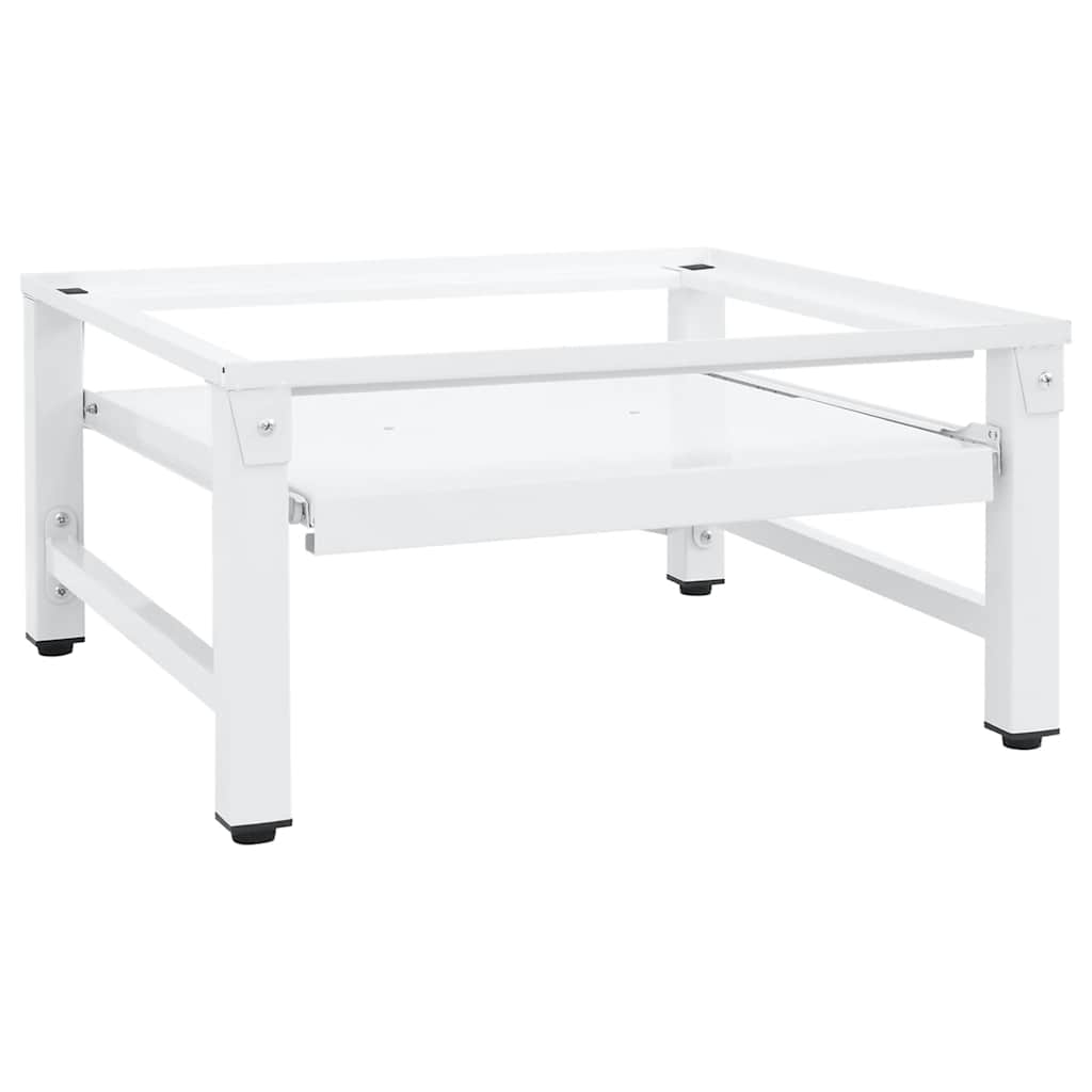 Βάση Πλυντηρίου Ρούχων με Συρόμενο Ράφι Λευκή - Pakobazaar