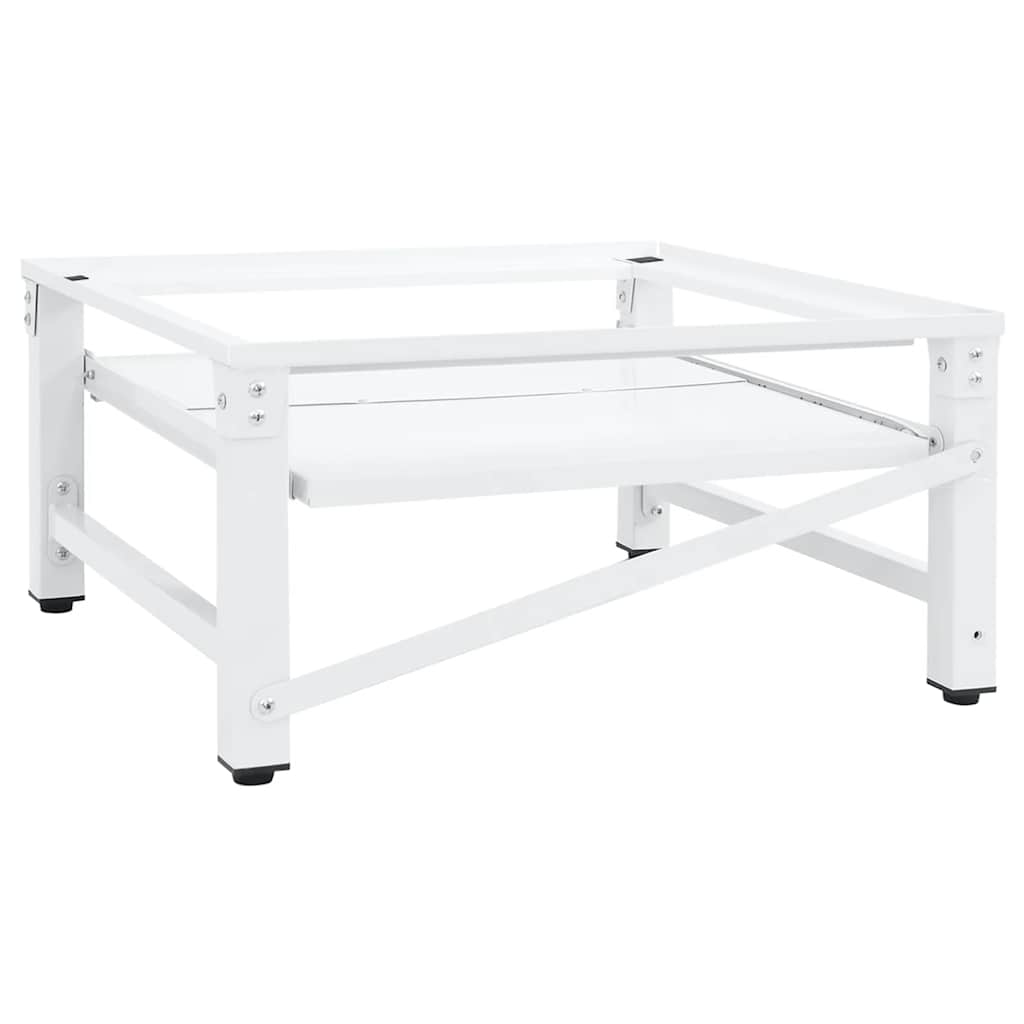 Βάση Πλυντηρίου Ρούχων με Συρόμενο Ράφι Λευκή - Pakobazaar