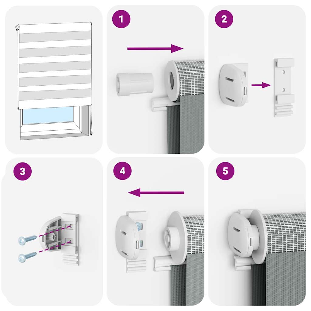 Zebra Blind Σκούρο γκρι 40x100 cm Πλάτος υφάσματος 35,9 cm