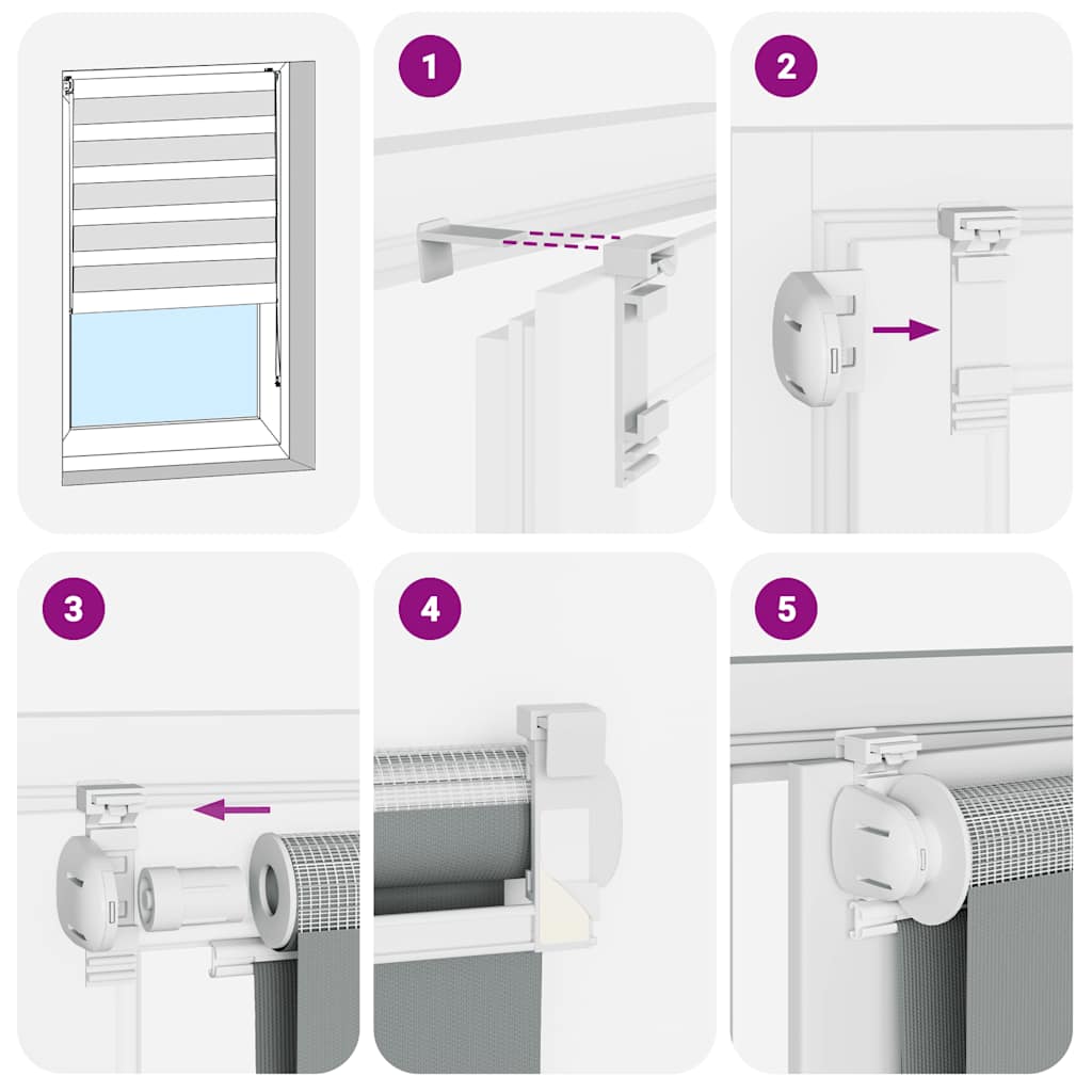 Ζέβρα τυφλή Μαύρο Πλάτος υφάσματος 95,9 εκ. Πολυεστέρας