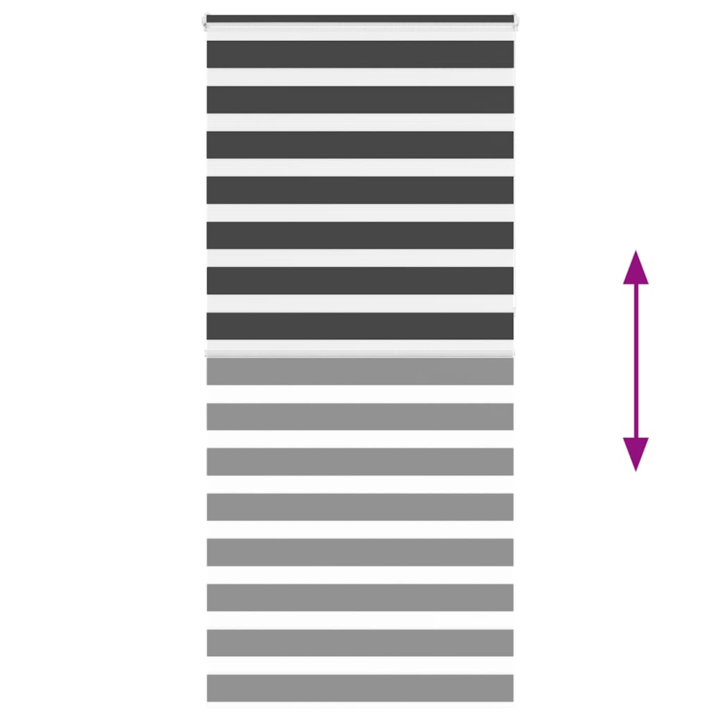 Στόρι Ζέβρας Μαύρο 115x230 εκ. Πλάτος Υφάσματος 110,9 εκ. Πολυεστέρας - Pakobazaar