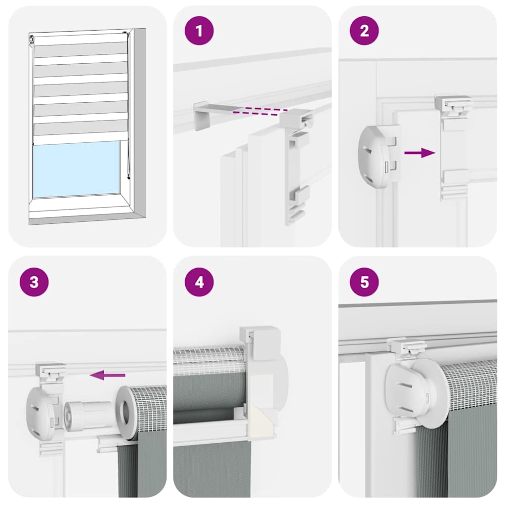 Ζέβρα τυφλή Καφέ Πλάτος υφάσματος 140,9 εκ. Πολυεστέρας