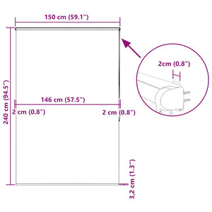 Κουρτίνα Μπάνιου Ρολό κασέτα 150x240εκ. Πλάτος υφάσματος 146εκ.