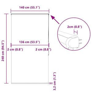 Κουρτίνα Μπάνιου Ρολό κασέτα 140x240εκ. Πλάτος υφάσματος 136εκ.