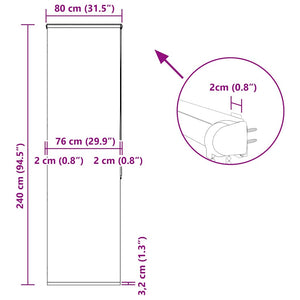 Κουρτίνα Μπάνιου Ρολό κασέτα 80x240 εκ. Πλάτος υφάσματος 76 εκ.