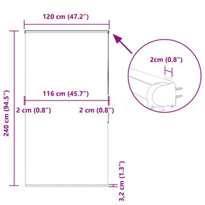 Κουρτίνα Μπάνιου Ρολό κασέτα 120x240εκ. Πλάτος υφάσματος 116εκ.