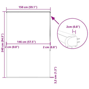 Κουρτίνα Μπάνιου Ρολό κασέτα 150x240εκ. Πλάτος υφάσματος 146εκ.