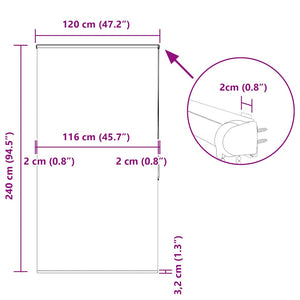 Κουρτίνα Μπάνιου Ρολό κασέτα 120x240εκ. Πλάτος υφάσματος 116εκ.