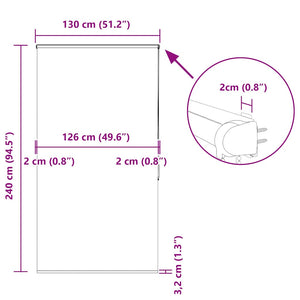 Κουρτίνα Μπάνιου Ρολό κασέτα 130x240εκ. Πλάτος υφάσματος 126εκ.