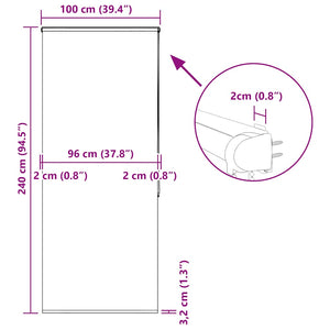 Κουρτίνα Μπάνιου Ρολό κασέτα 100x240εκ. Πλάτος υφάσματος 96εκ.