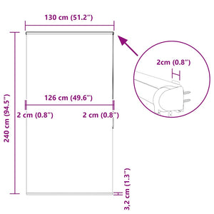Κουρτίνα Μπάνιου Ρολό κασέτα 130x240εκ. Πλάτος υφάσματος 126εκ.