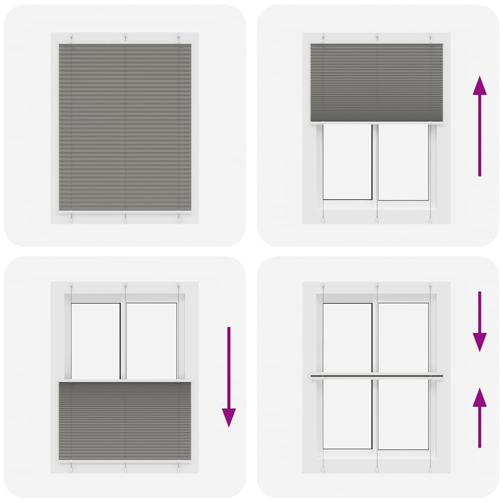 Πλισέ περσίδα Ανθρακί 105x100 cm Πλάτος υφάσματος 104,4 cm