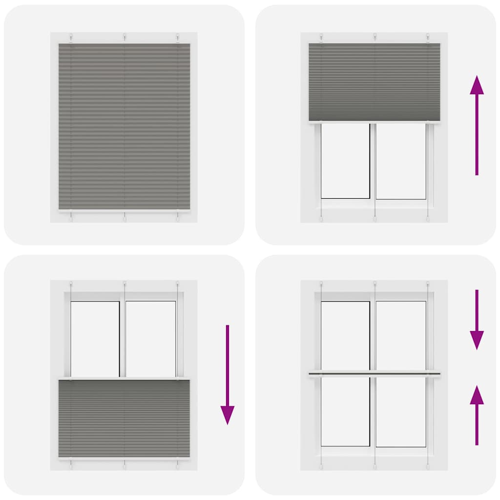 Πλισέ περσίδα Ανθρακί 110x100 cm Πλάτος υφάσματος 109,4 cm - Pakobazaar
