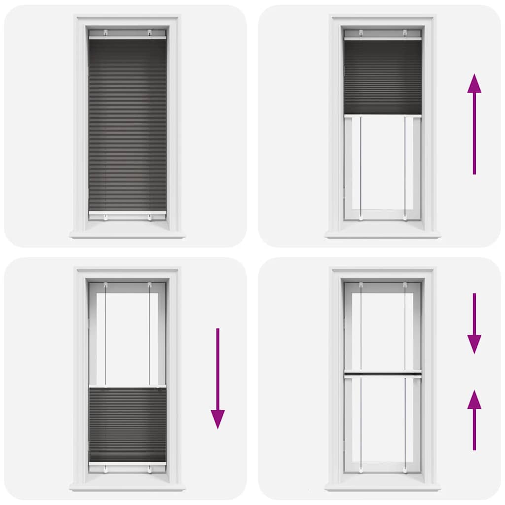 Πλισέ περσίδα Μαύρο 55x100 cm Πλάτος υφάσματος 54,4 cm