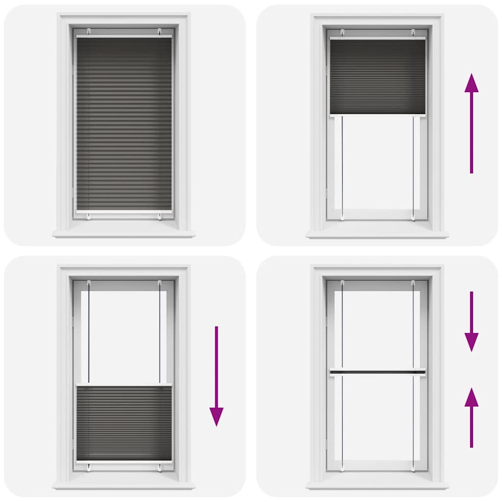 Πλισέ περσίδα Μαύρο 80x100 cm Πλάτος υφάσματος 79,4 cm - Pakobazaar