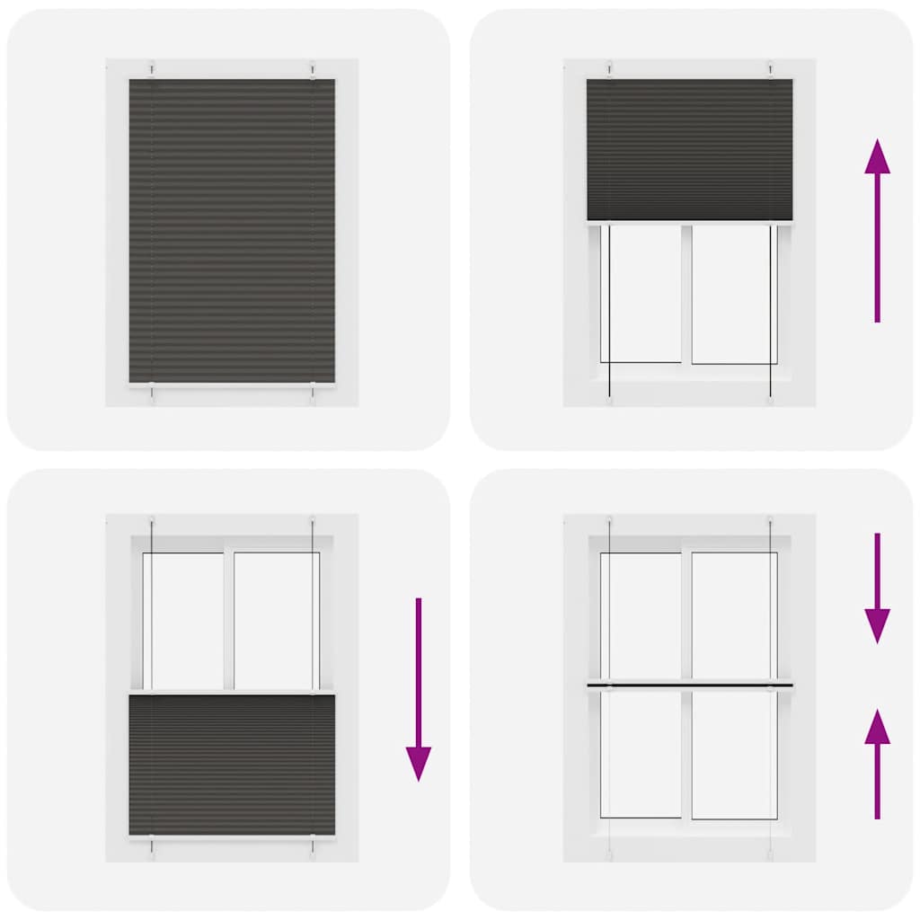 Πλισέ περσίδα Μαύρο 100x100 cm Πλάτος υφάσματος 99,4 cm - Pakobazaar
