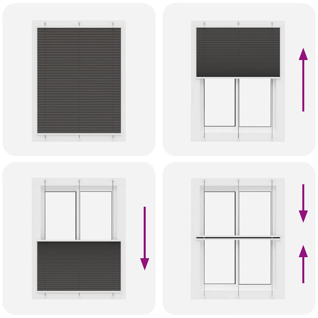 Πλισέ περσίδα Μαύρο 105x100 cm Πλάτος υφάσματος 104,4 cm