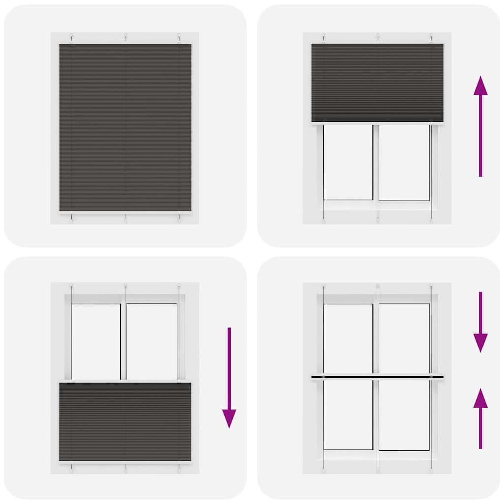 Πλισέ περσίδα Μαύρο 110x100 cm Πλάτος υφάσματος 109,4 cm - Pakobazaar