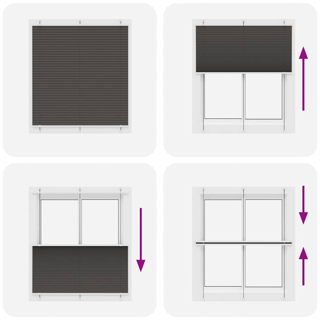 Πλισέ περσίδα Μαύρο 115x100 cm Πλάτος υφάσματος 114,4 cm