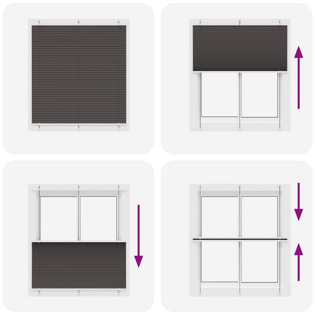 Πλισέ περσίδα Μαύρο 115x150 cm Πλάτος υφάσματος 114,4 cm