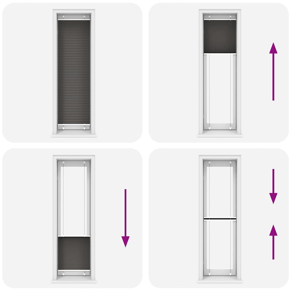 Πλισέ περσίδα Μαύρο 60x200 cm Πλάτος υφάσματος 59,4 cm