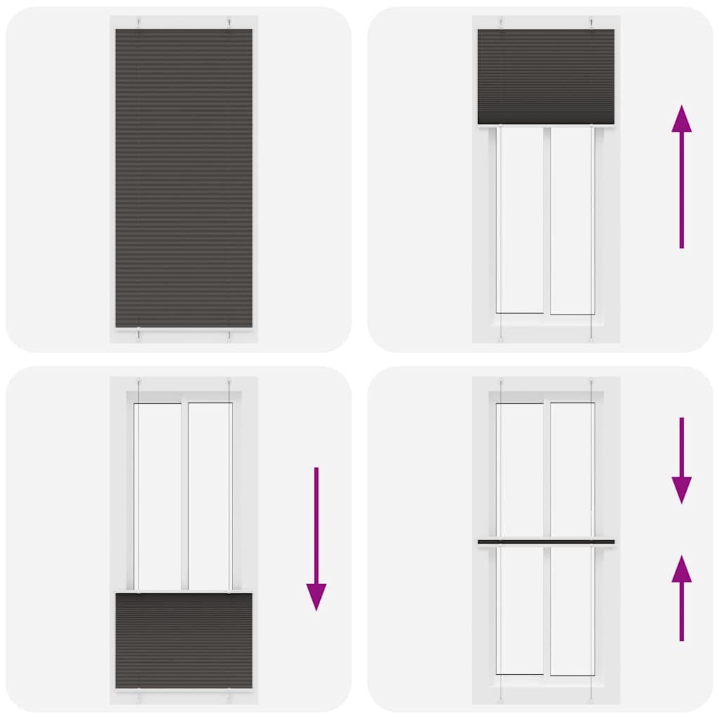 Πλισέ περσίδα Μαύρο 95x200 cm Πλάτος υφάσματος 94,4 cm