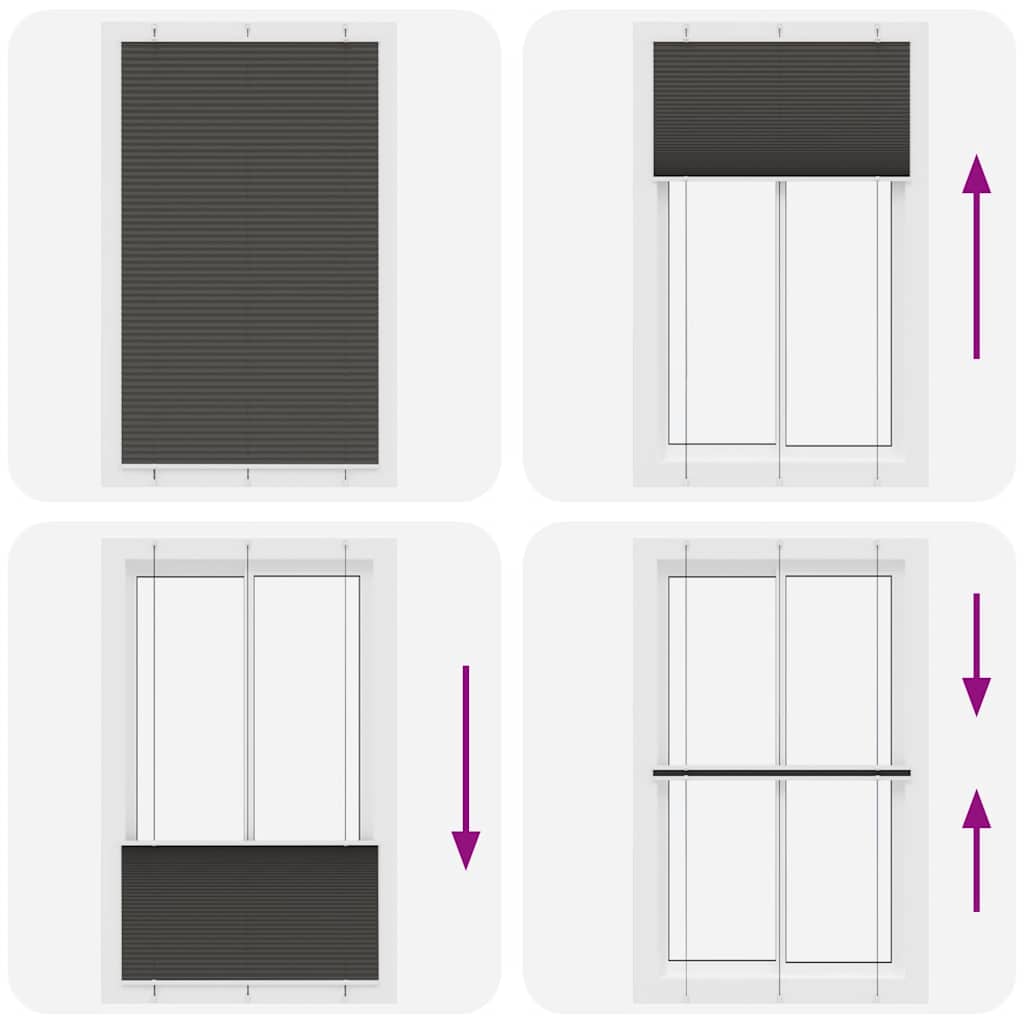 Πλισέ περσίδα Μαύρο 115x200 cm Πλάτος υφάσματος 114,4 cm