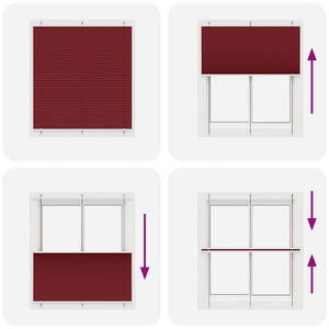 Πλισέ περσίδα Μπορντό κόκκινο 120x100 cm Πλάτος υφάσματος