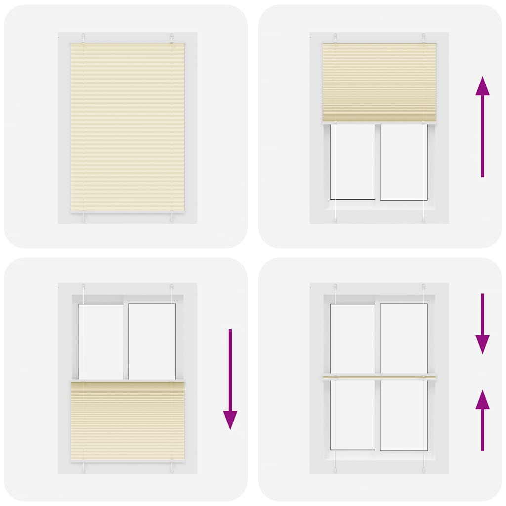 Πλισέ περσίδα Κρέμα 90x100 cm Πλάτος υφάσματος 89,4 cm
