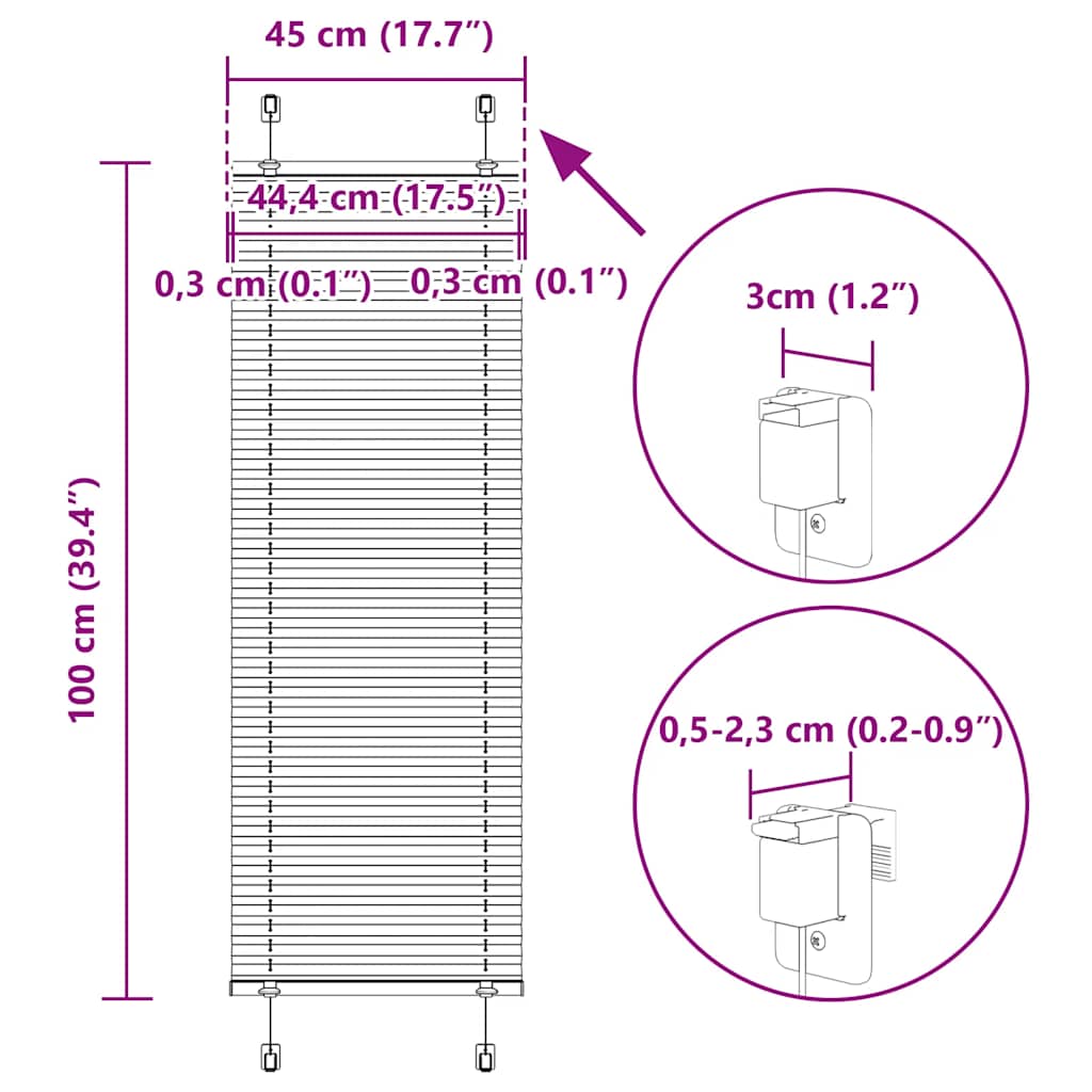 Πλισέ Στόρι Πετρόλ 45x100 εκ. Πλάτος Υφάσματος 44,4 εκ. Πολυεστέρας - Pakobazaar